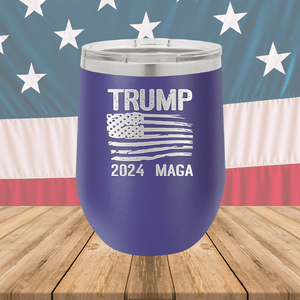 Trump 2024 MAGA Flag Tumbler - Stainless Steel - 2686 -