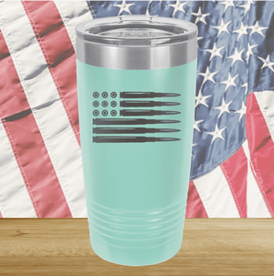 Bullet Flag Tumbler - Stainless Steel - 1253 -