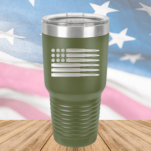 Bullet Flag Tumbler - Stainless Steel - 1253 -