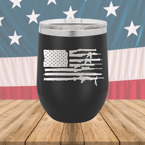 American Flag Guns Tumbler - Stainless Steel - 2585 -