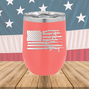 American Flag Guns Tumbler - Stainless Steel - 2585 -