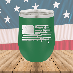 American Flag Guns Tumbler - Stainless Steel - 2585 -