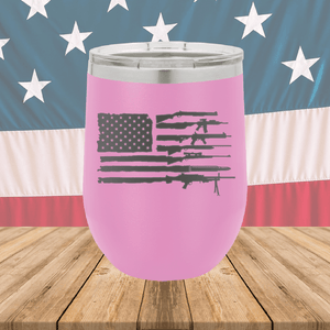 American Flag Guns Tumbler - Stainless Steel - 2585 -