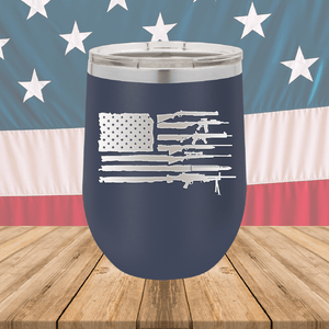 American Flag Guns Tumbler - Stainless Steel - 2585 -