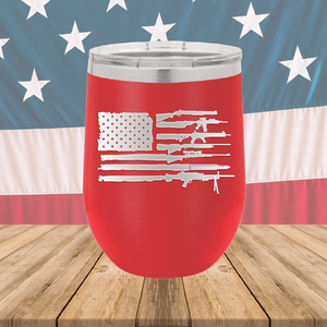 American Flag Guns Tumbler - Stainless Steel - 2585 -