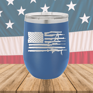 American Flag Guns Tumbler - Stainless Steel - 2585 -