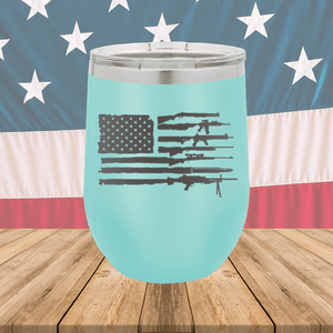 American Flag Guns Tumbler - Stainless Steel - 2585 -