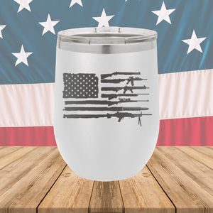 American Flag Guns Tumbler - Stainless Steel - 2585 -