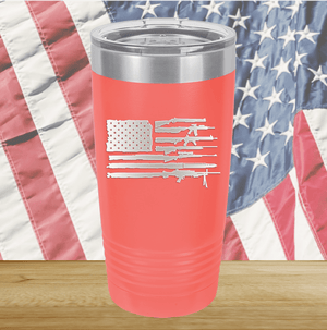 American Flag Guns Tumbler - Stainless Steel - 2585 -