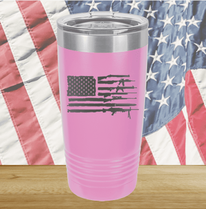 American Flag Guns Tumbler - Stainless Steel - 2585 -