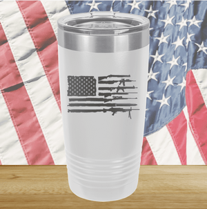 American Flag Guns Tumbler - Stainless Steel - 2585 -