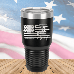 American Flag Guns Tumbler - Stainless Steel - 2585 -