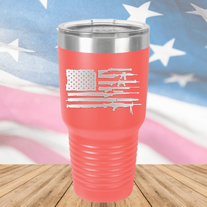 American Flag Guns Tumbler - Stainless Steel - 2585 -