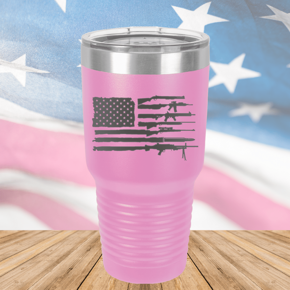 American Flag Guns Tumbler - Stainless Steel - 2585 -