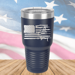 American Flag Guns Tumbler - Stainless Steel - 2585 -