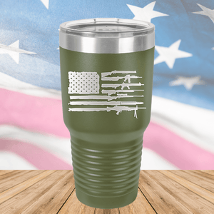 American Flag Guns Tumbler - Stainless Steel - 2585 -