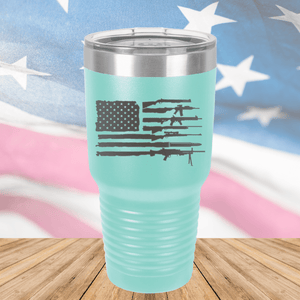 American Flag Guns Tumbler - Stainless Steel - 2585 -