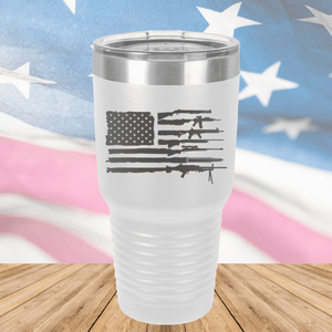 American Flag Guns Tumbler - Stainless Steel - 2585 -