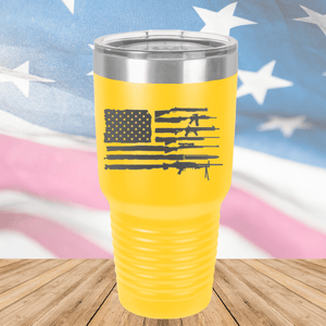 American Flag Guns Tumbler - Stainless Steel - 2585 -