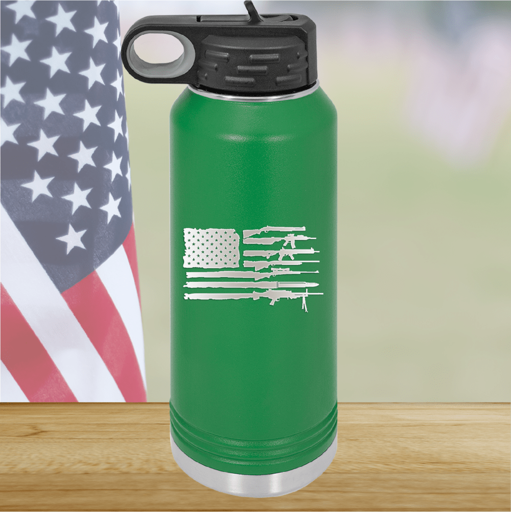 American Flag Guns Tumbler - Stainless Steel - 2585 -