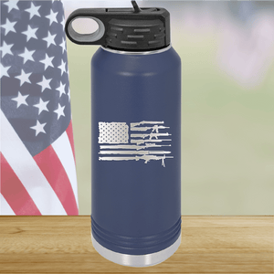 American Flag Guns Tumbler - Stainless Steel - 2585 -