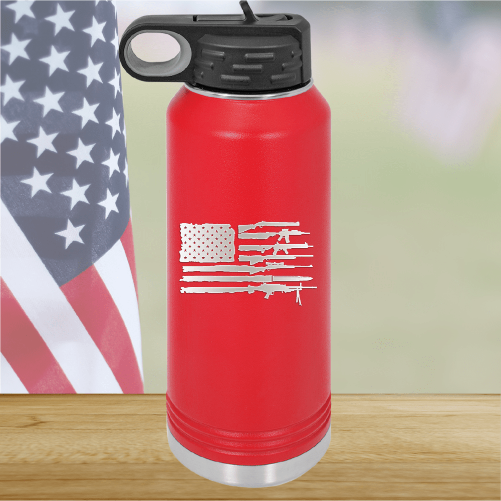 American Flag Guns Tumbler - Stainless Steel - 2585 -
