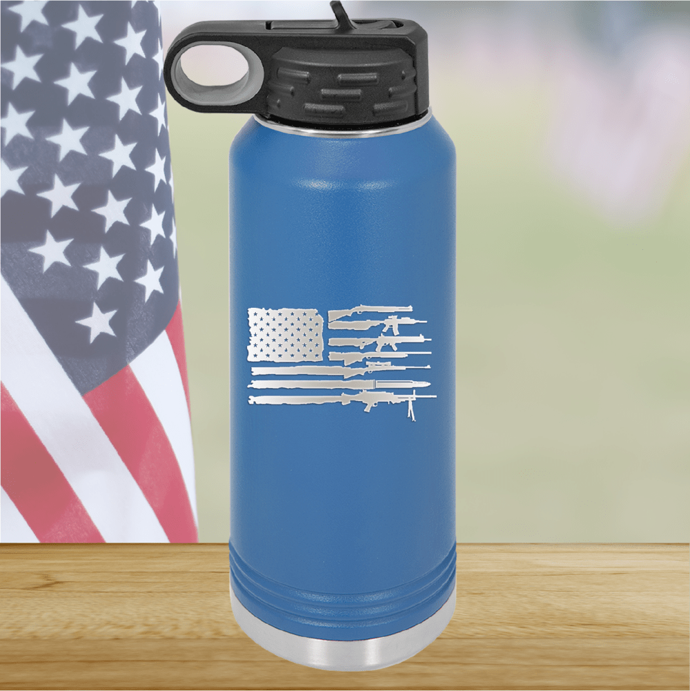 American Flag Guns Tumbler - Stainless Steel - 2585 -