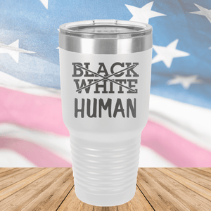 Black White Human Tumbler - Stainless Steel - 2613 -