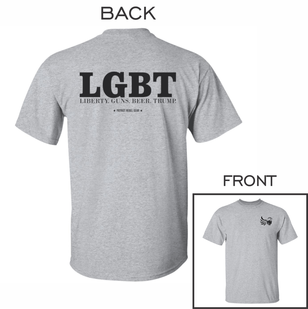 LGBT Liberty Guns Beer Trump T-Shirt for Republicans - 2616 -