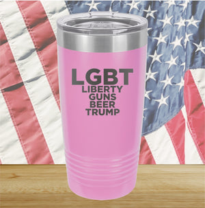 LGBT Liberty Guns Beer Trump 2 Tumbler - Stainless Steel - 2617 -