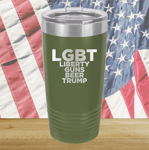 LGBT Liberty Guns Beer Trump 2 Tumbler - Stainless Steel - 2617 -