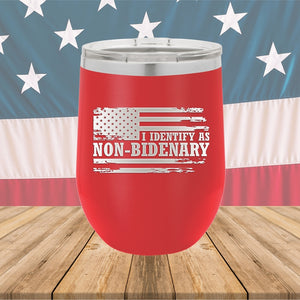 I Identify as Non-Bidenary 2 Tumbler - Stainless Steel - 2619 -