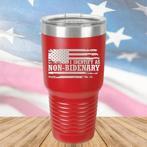 I Identify as Non-Bidenary 2 Tumbler - Stainless Steel - 2619 -