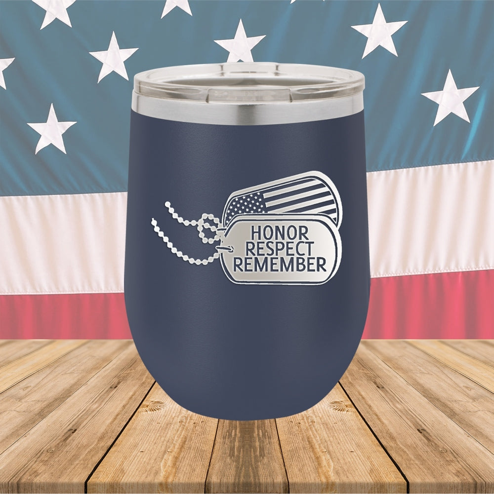 Honor Respect Remember Dog Tags 2 Tumbler - Stainless Steel - 2631 -