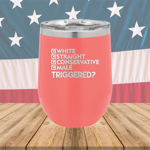 White Straight Conservative Male Triggered Tumbler - Stainless Steel - 2636 -