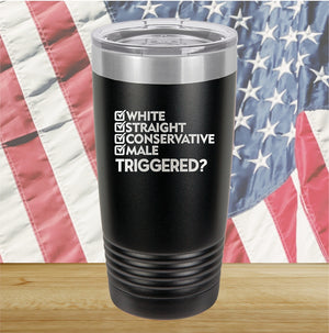 White Straight Conservative Male Triggered Tumbler - Stainless Steel - 2636 -