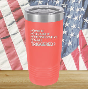 White Straight Conservative Male Triggered Tumbler - Stainless Steel - 2636 -