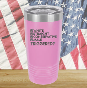 White Straight Conservative Male Triggered Tumbler - Stainless Steel - 2636 -