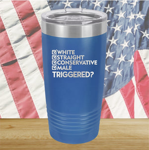 White Straight Conservative Male Triggered Tumbler - Stainless Steel - 2636 -