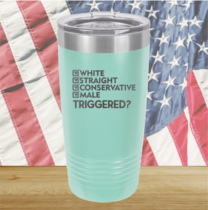 White Straight Conservative Male Triggered Tumbler - Stainless Steel - 2636 -