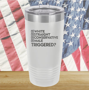 White Straight Conservative Male Triggered Tumbler - Stainless Steel - 2636 -