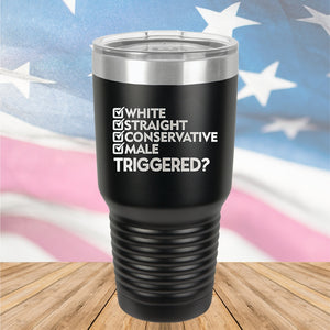 White Straight Conservative Male Triggered Tumbler - Stainless Steel - 2636 -