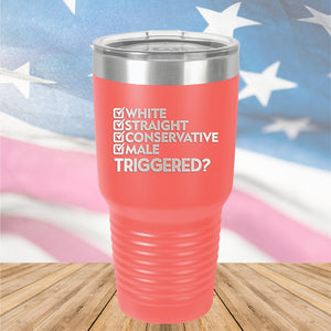 White Straight Conservative Male Triggered Tumbler - Stainless Steel - 2636 -