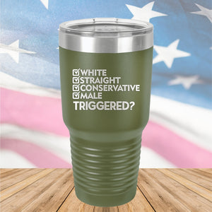 White Straight Conservative Male Triggered Tumbler - Stainless Steel - 2636 -