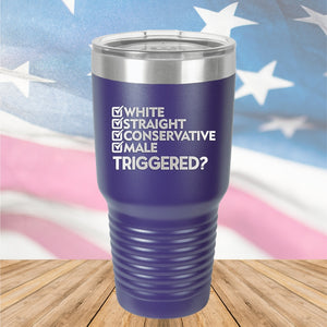 White Straight Conservative Male Triggered Tumbler - Stainless Steel - 2636 -