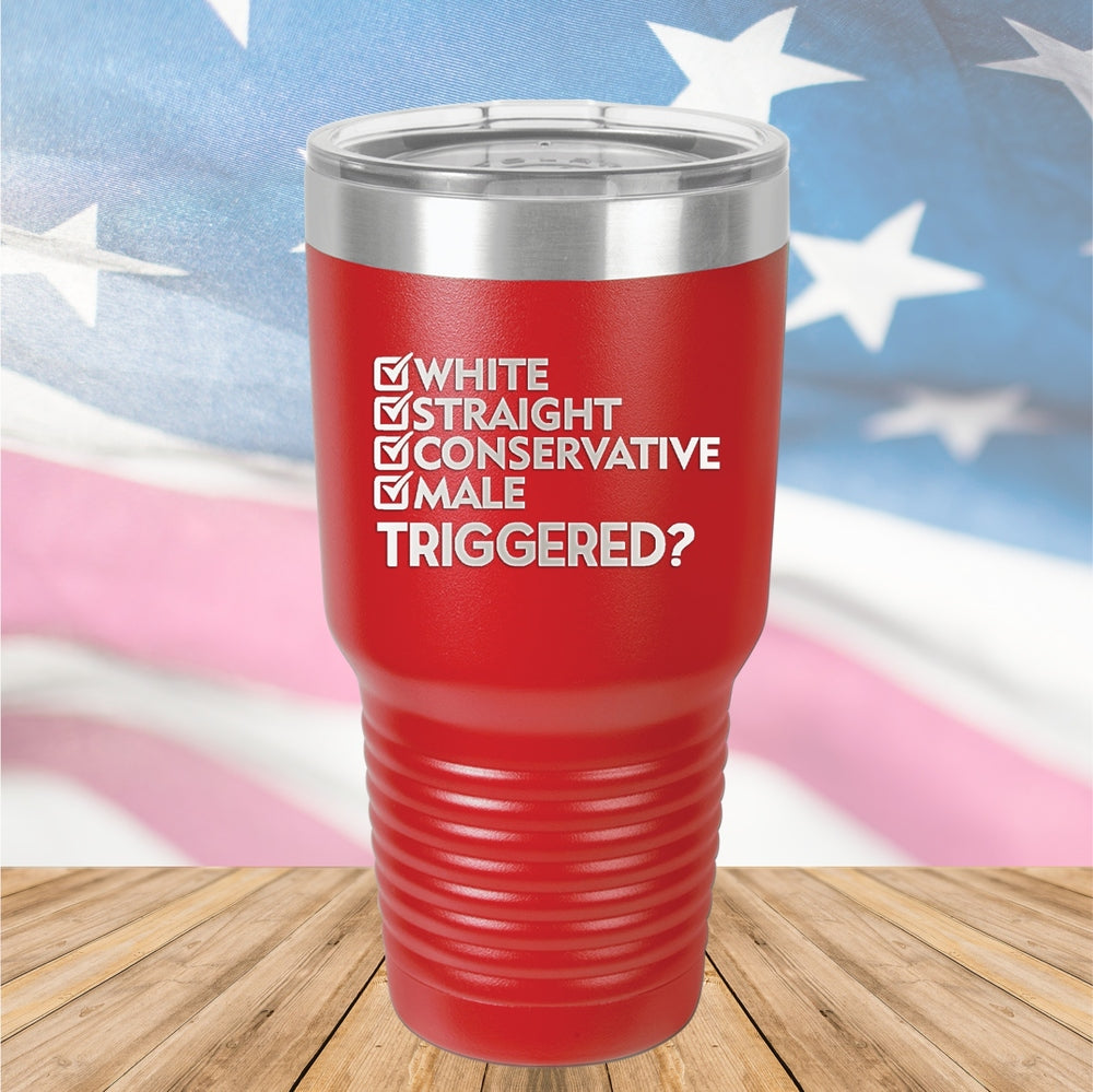 White Straight Conservative Male Triggered Tumbler - Stainless Steel - 2636 -