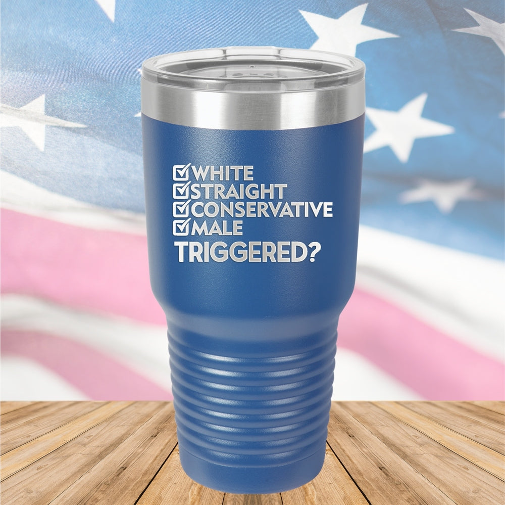 White Straight Conservative Male Triggered Tumbler - Stainless Steel - 2636 -