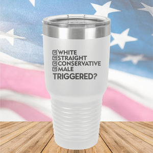 White Straight Conservative Male Triggered Tumbler - Stainless Steel - 2636 -