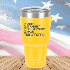 White Straight Conservative Male Triggered Tumbler - Stainless Steel - 2636 -