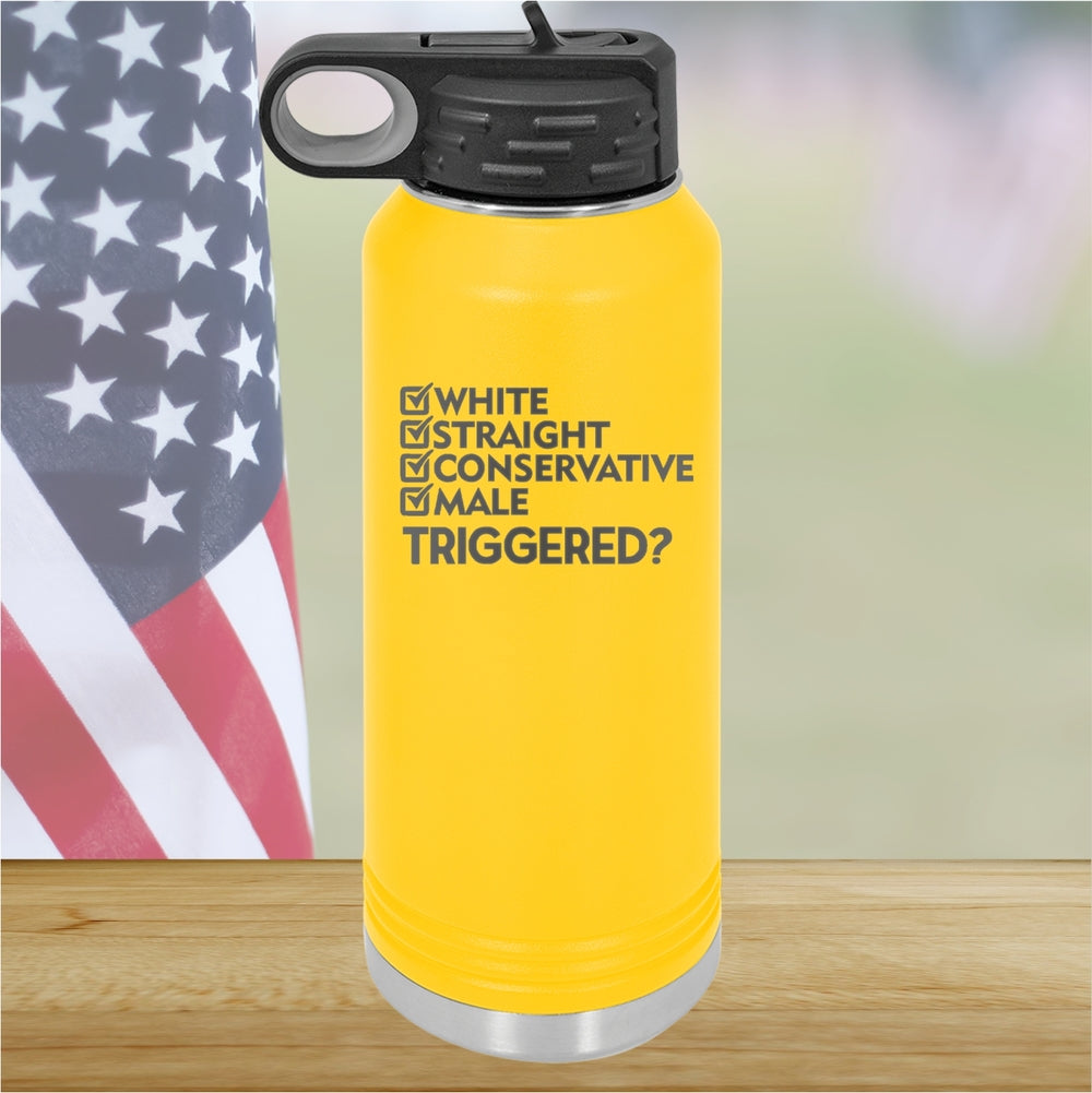 White Straight Conservative Male Triggered Tumbler - Stainless Steel - 2636 -